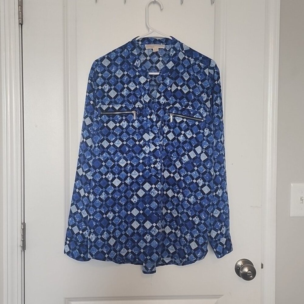 MICHAEL Michael Kors Zip Pockets Blouse Size Large